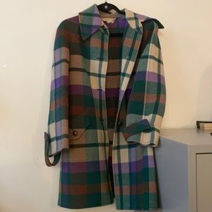Vintage Valentino Plaid Wool Coat